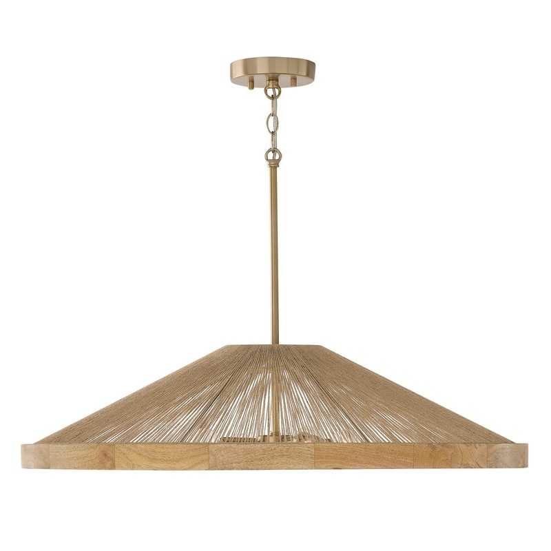 Capital Lighting 352841MA Maya Four Light Pendant, Matte Brass