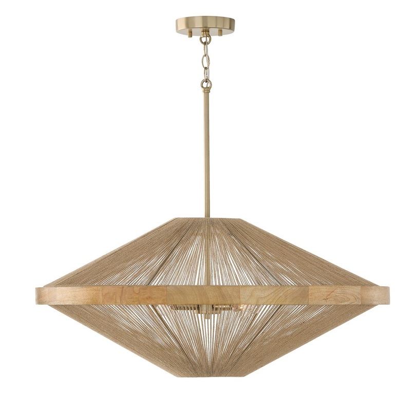Capital Lighting 352842MA Maya Four Light Pendant, Matte Brass