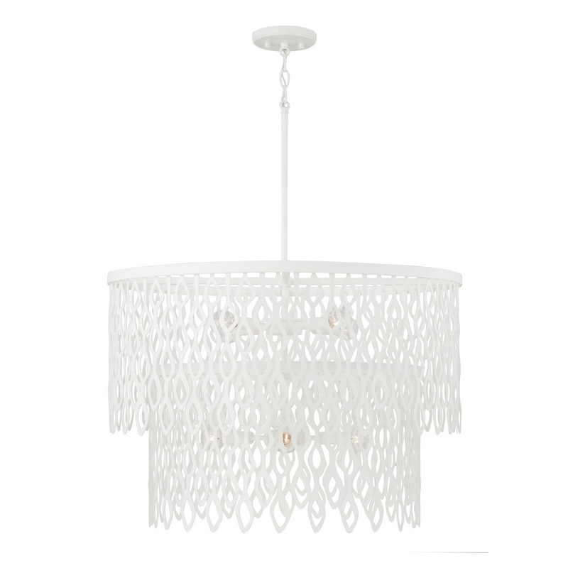Capital Lighting 352971WE Pheobe Seven Light Pendant, Matte White