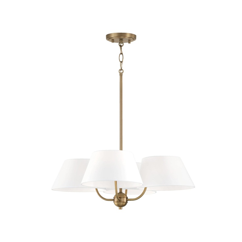 Capital Lighting 450441AD Welsley Four Light Chandelier, Aged Brass