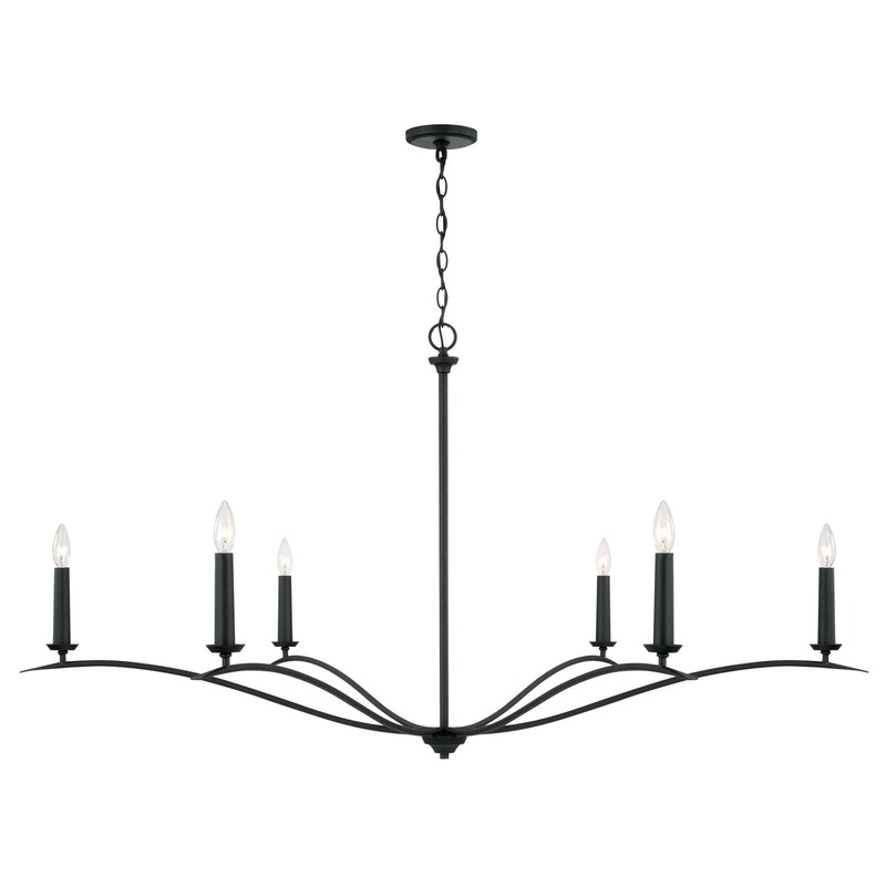 Capital Lighting 450661BI Grady Six Light Chandelier, Black Iron