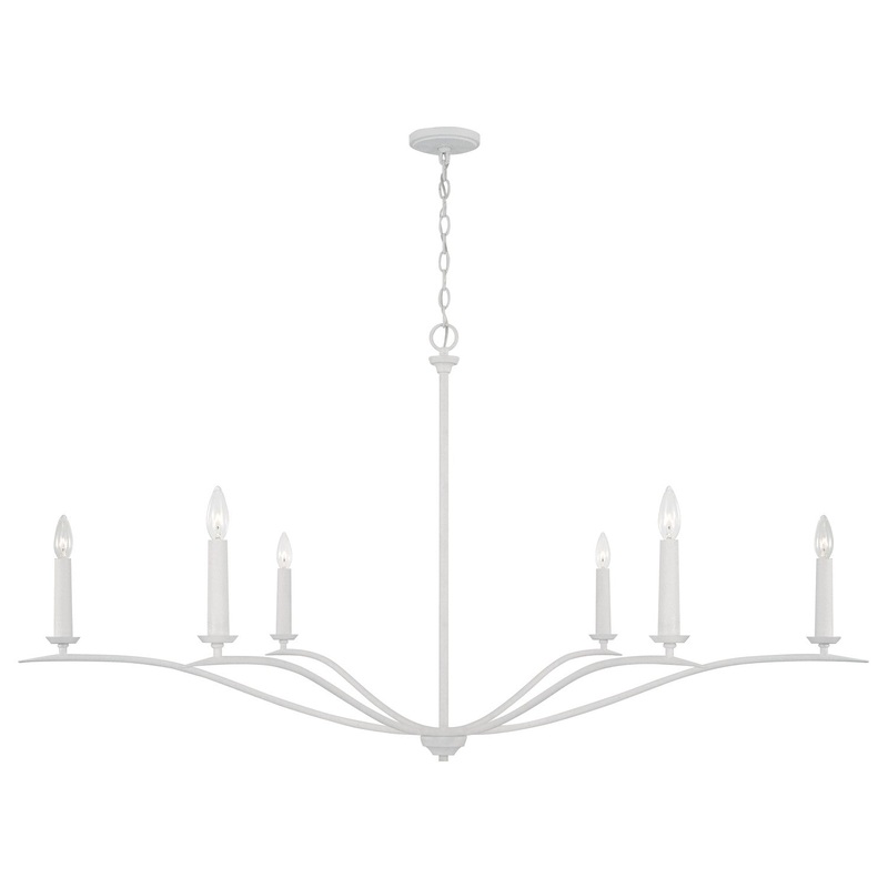 Capital Lighting 450661XW Grady Six Light Chandelier, Textured White