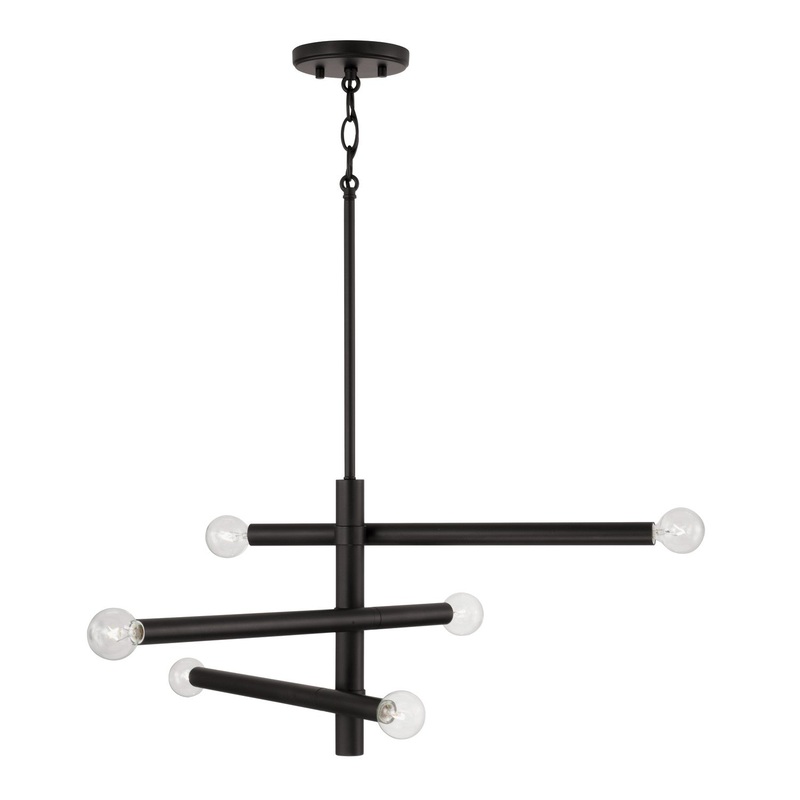 Capital Lighting 451261MB Zane Six Light Chandelier, Matte Black
