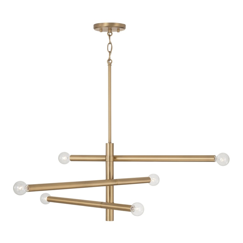 Capital Lighting 451262AD Zane Six Light Chandelier, Aged Brass