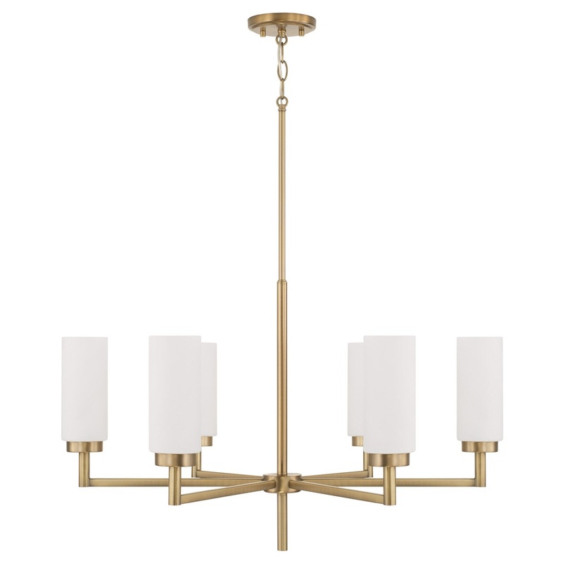 Capital Lighting 451761AD Alyssa Six Light Chandelier, Aged Brass