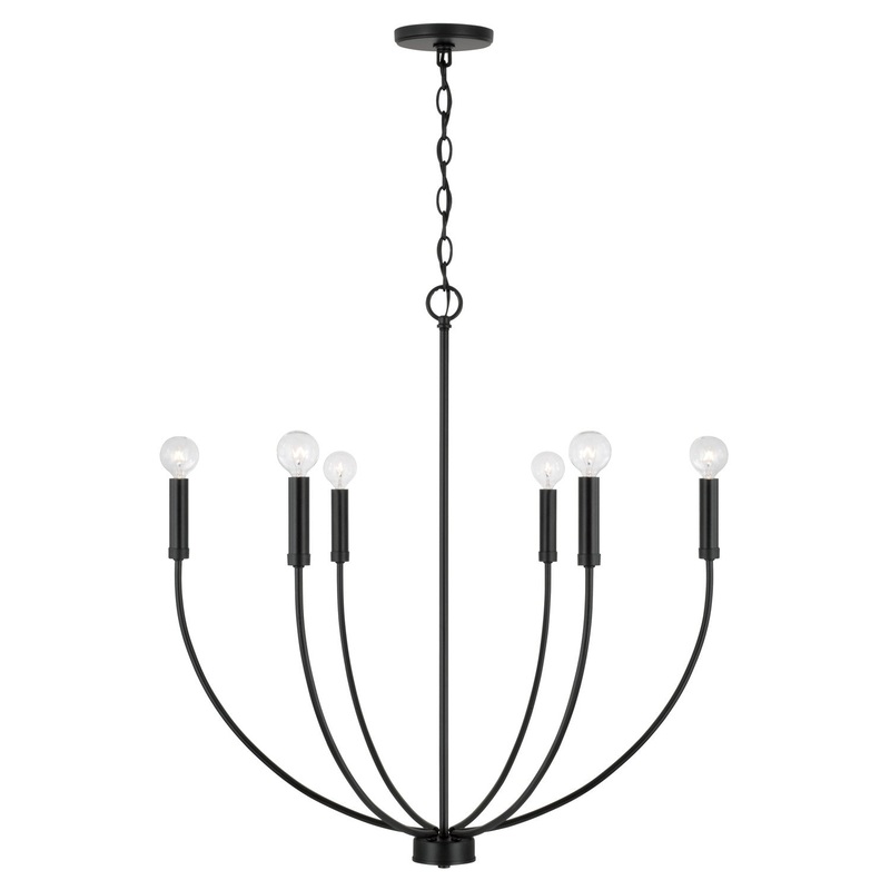 Capital Lighting 452161MB Ansley Six Light Chandelier, Matte Black