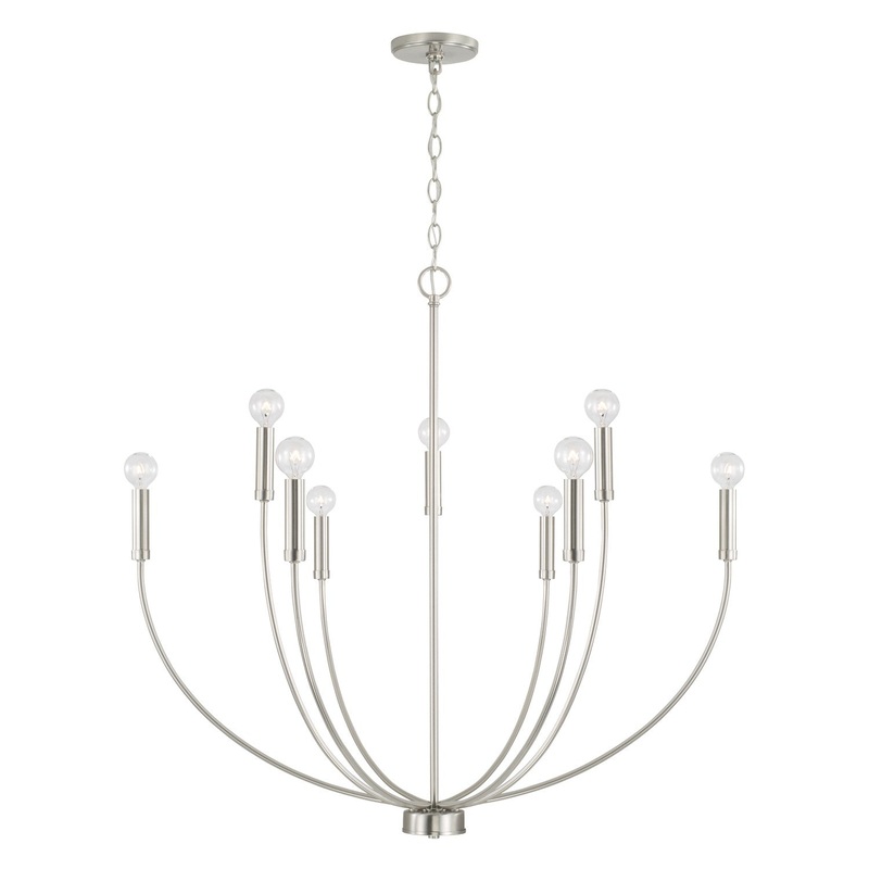 Capital Lighting 452191BN Ansley Nine Light Chandelier, Brushed Nickel