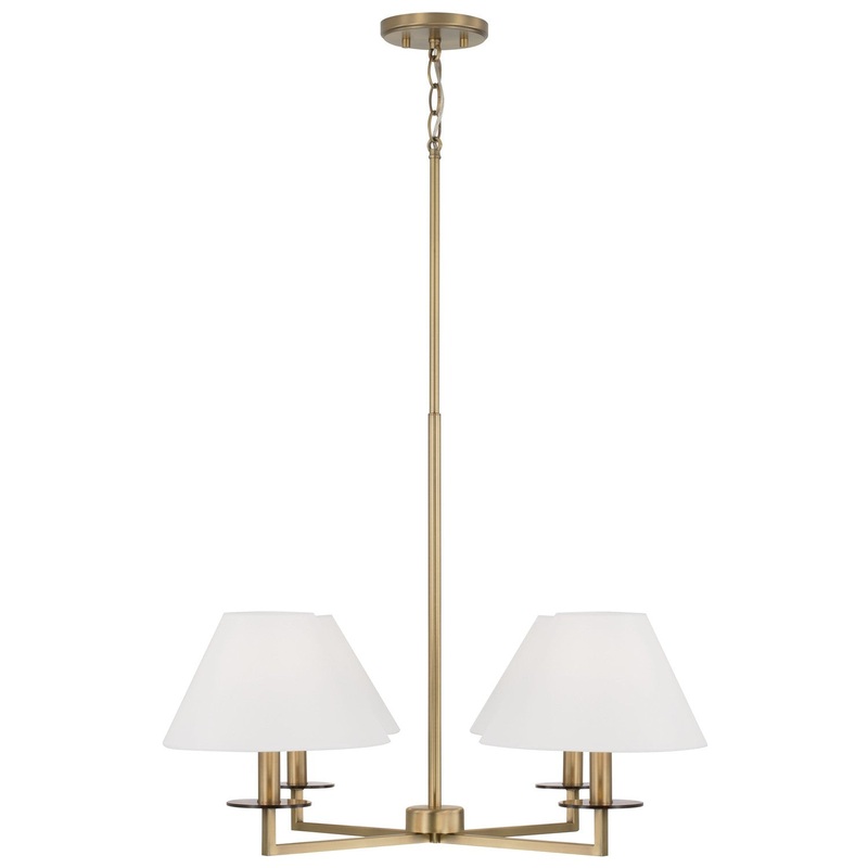 Capital Lighting 452241AD Gilda Four Light Chandelier, Aged Brass