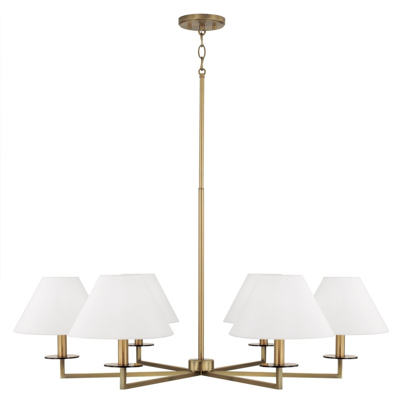 Capital Lighting 452261AD Gilda Six Light Chandelier, Aged Brass