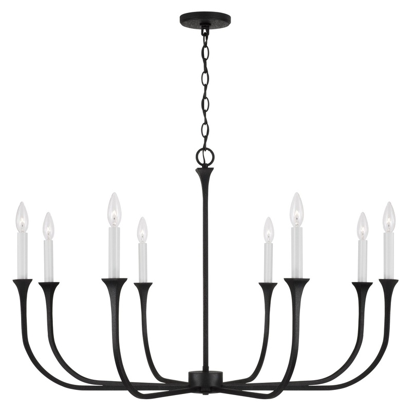 Capital Lighting 452381BI Decklan Eight Light Chandelier, Black Iron