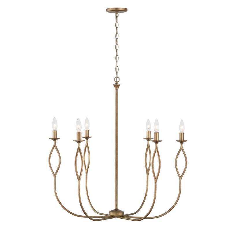 Capital Lighting 452562ML Cohen Six Light Chandelier, Mystic Luster
