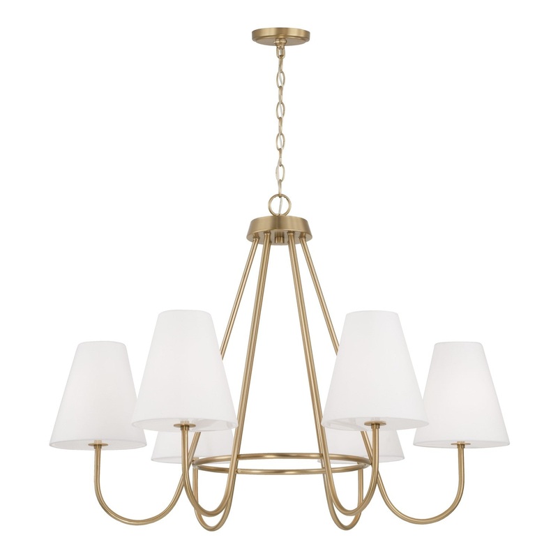 Capital Lighting 452761MA Julia Six Light Chandelier, Matte Brass