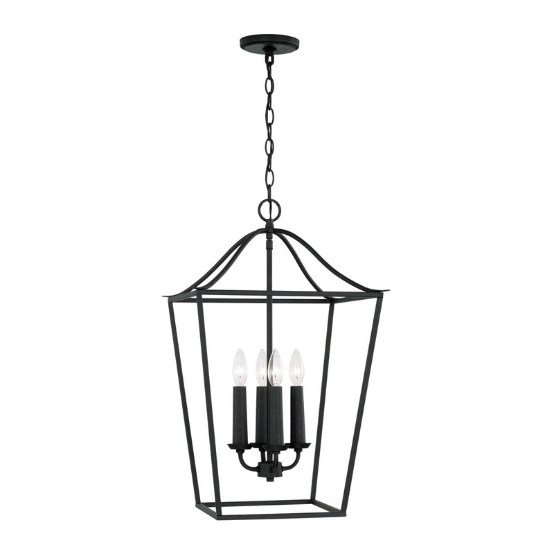 Capital Lighting 550641BI Grady Four Light Foyer Pendant, Black Iron