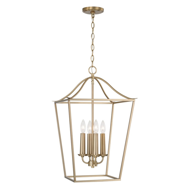 Capital Lighting 550641MA Grady Four Light Foyer Pendant, Matte Brass
