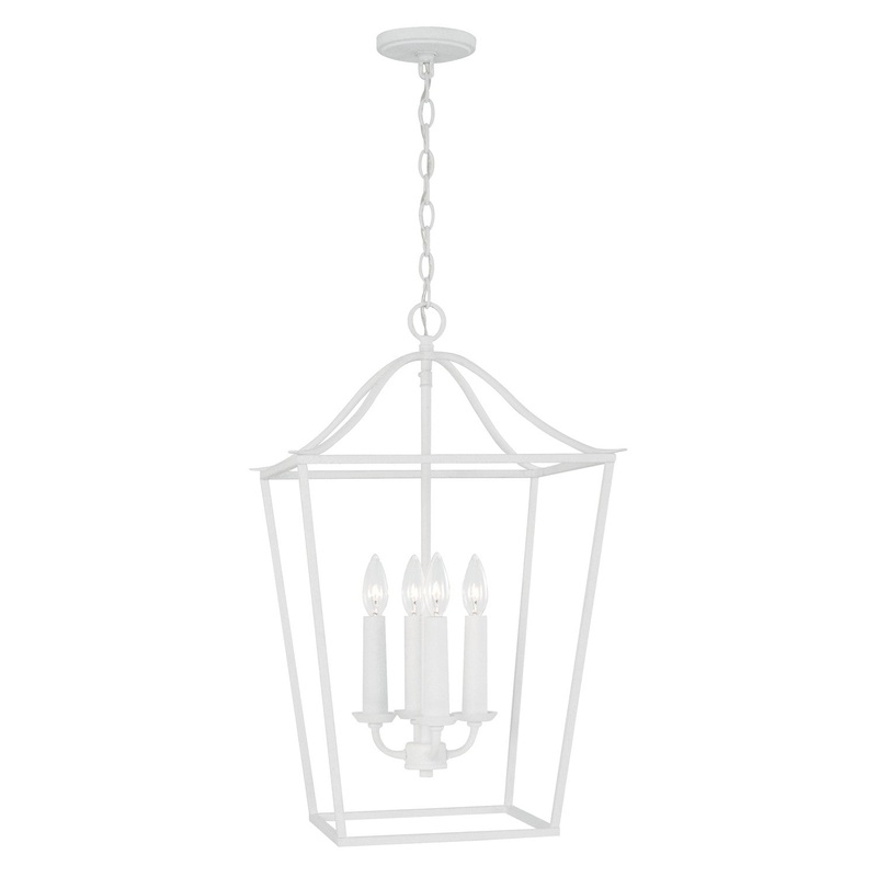 Capital Lighting 550641XW Grady Four Light Foyer Pendant, Textured White
