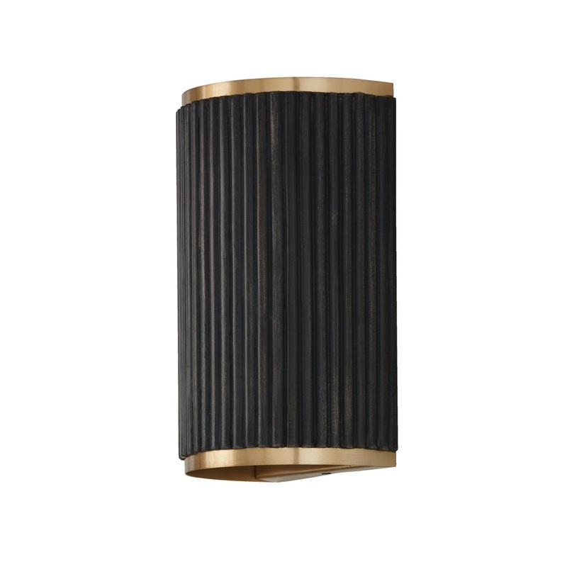 Capital Lighting 650721KR Donovan Two Light Wall Sconce, Black Stain and Matte Brass