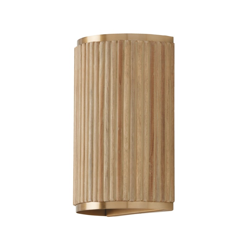 Capital Lighting 650721WS Donovan Two Light Wall Sconce, White Wash and Matte Brass