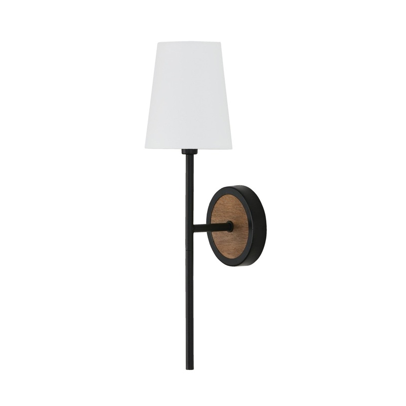 Capital Lighting 650811WK-709 Jonah One Light Wall Sconce, Light Wood and Matte Black