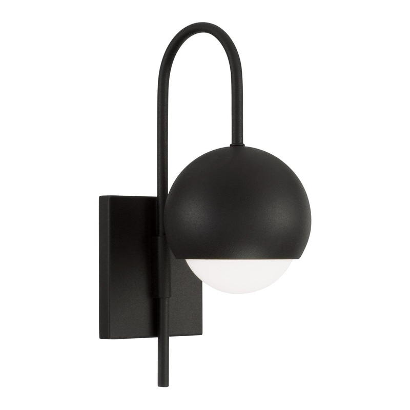 Capital Lighting 651611BI Dolby One Light Wall Sconce, Black Iron