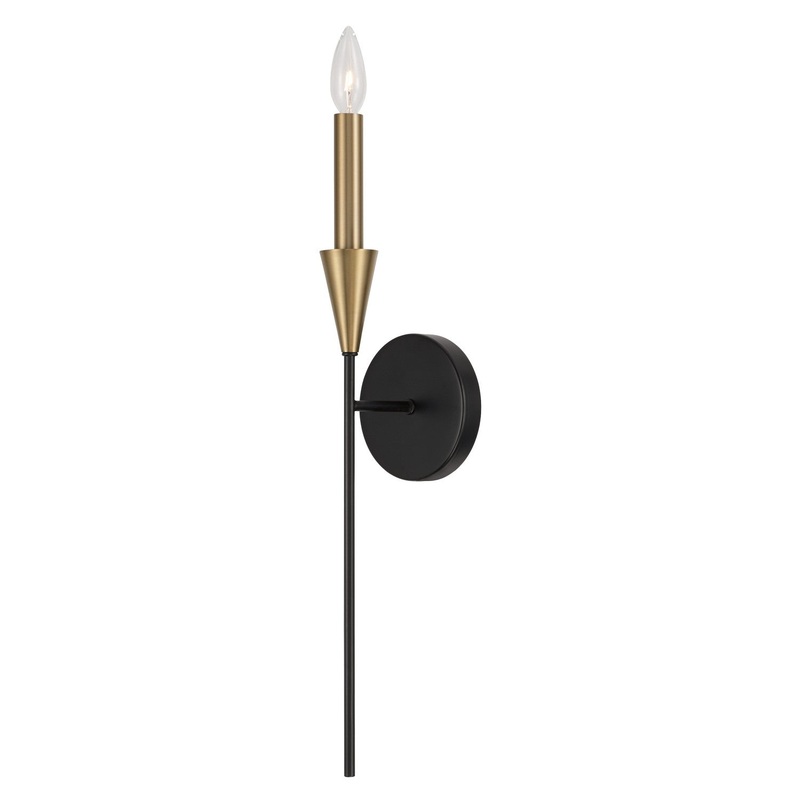 Capital Lighting 651911AB Avant One Light Wall Sconce, Aged Brass and Black