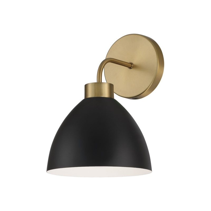 Capital Lighting 652011AB Ross One Light Wall Sconce, Aged Brass and Black