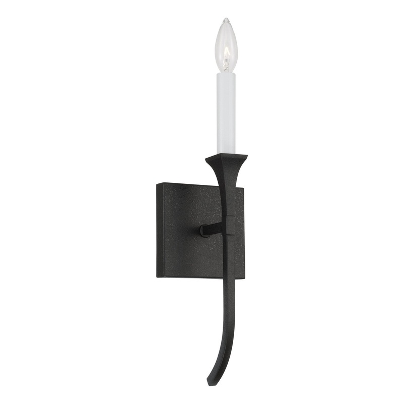 Capital Lighting 652311BI Decklan One Light Wall Sconce, Black Iron