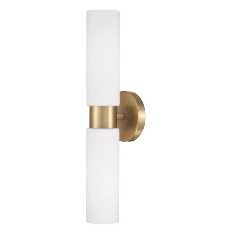 Capital Lighting 652621AD Theo Two Light Wall Sconce, Aged Brass