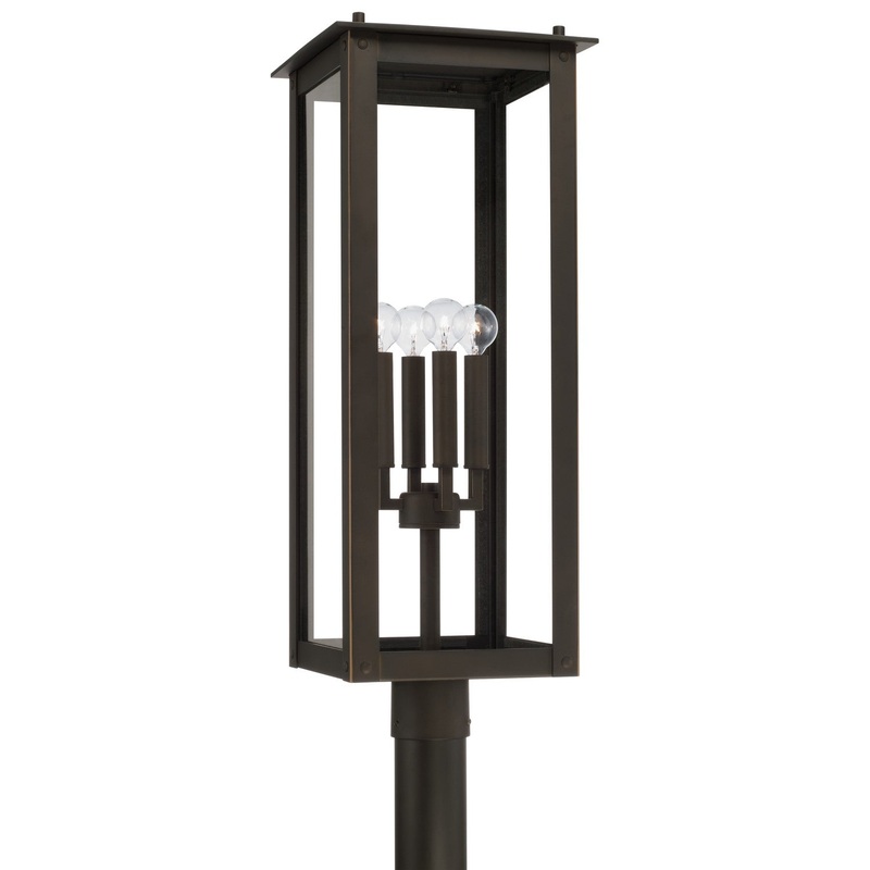 Capital Lighting 934643OZ Hunt Four Light Outdoor Post-Lantern, Oiled Bronze