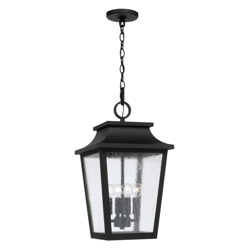 Capital Lighting 953344BK Chandler Four Light Outdoor Hanging Lantern, Black