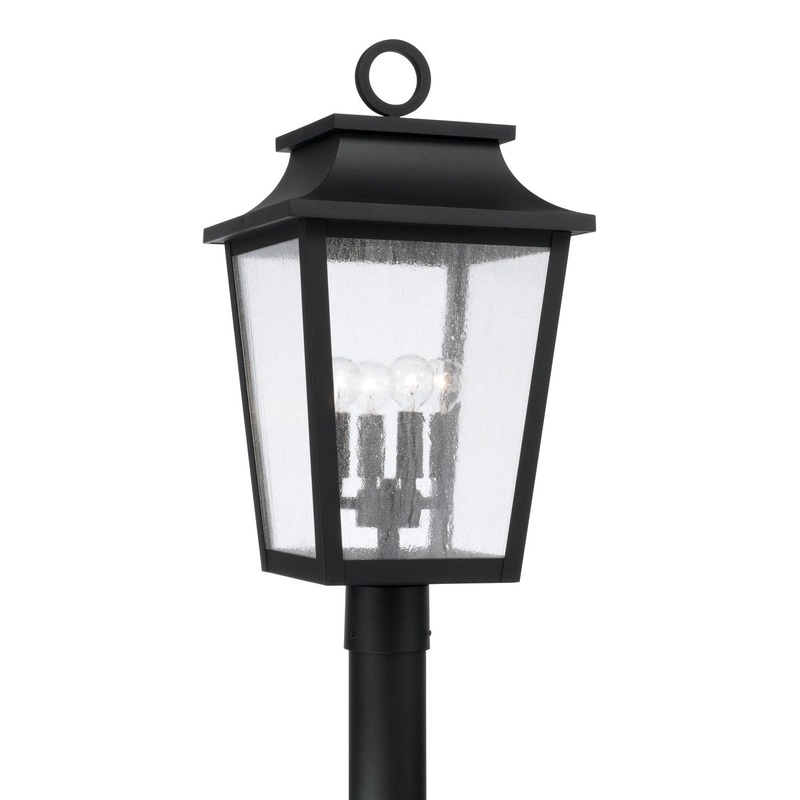 Capital Lighting 953345BK Chandler Four Light Outdoor Post Lantern, Black