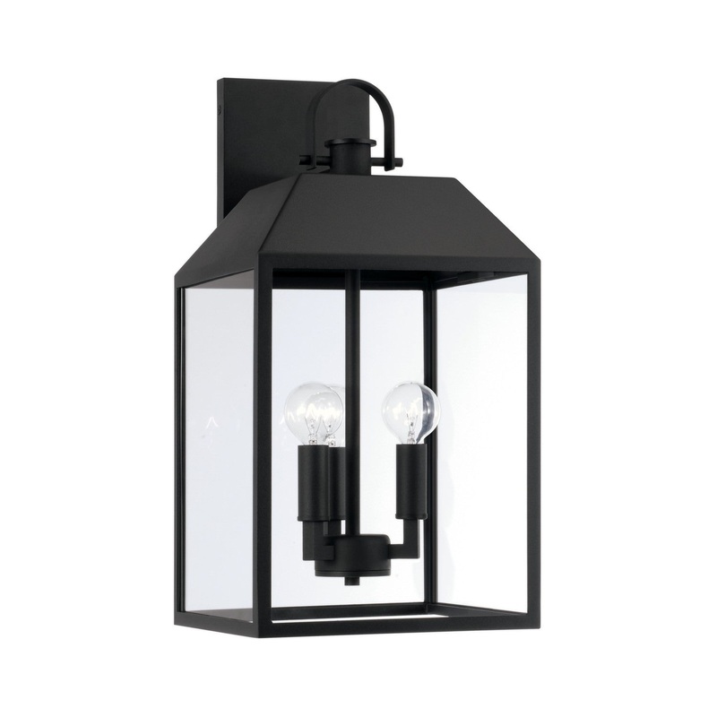 Capital Lighting 953432BK Nelson Three Light Outdoor Wall Lantern, Black