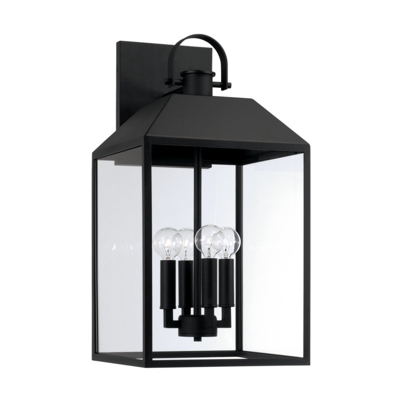 Capital Lighting 953443BK Nelson Four Light Outdoor Wall Lantern, Black
