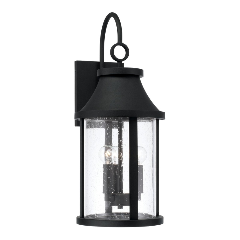 Capital Lighting 953631BK Bridger Three Light Outdoor Wall Lantern, Black
