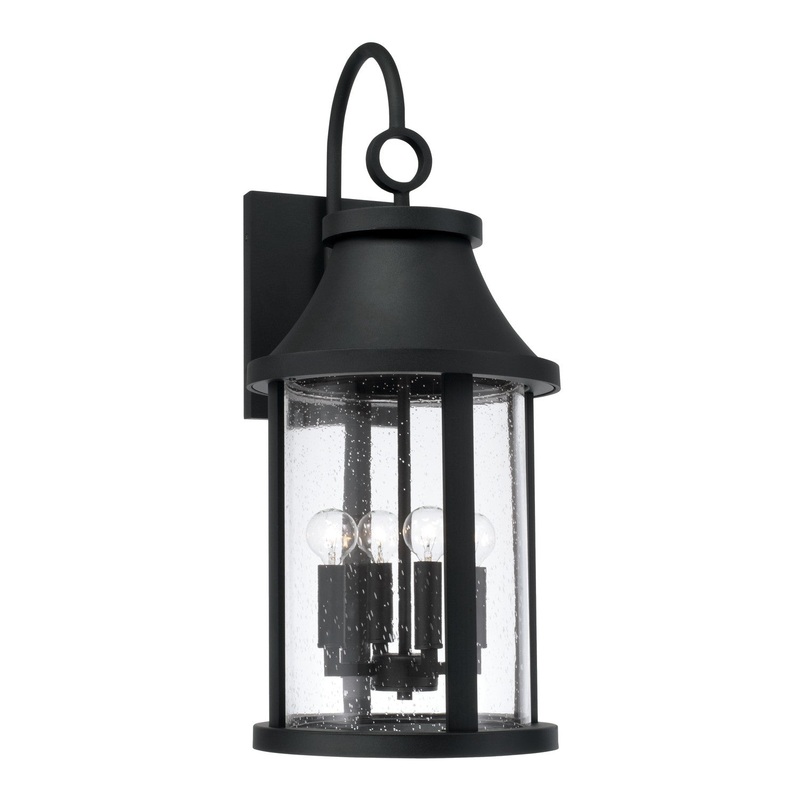 Capital Lighting 953641BK Bridger Four Light Outdoor Wall Lantern, Black