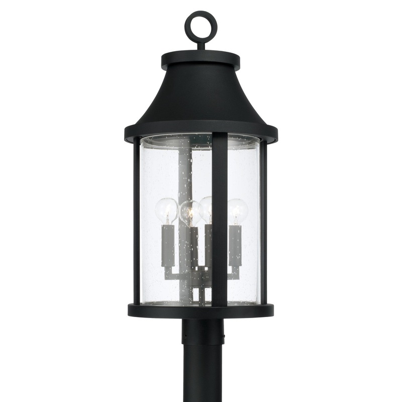 Capital Lighting 953645BK Bridger Four Light Outdoor Post Lantern, Black