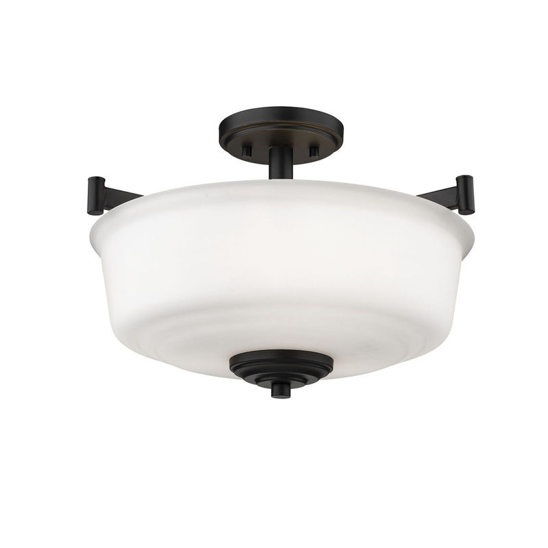 Millennium 163-MB Burbank Three Light Semi-Flush Mount, Matte Black