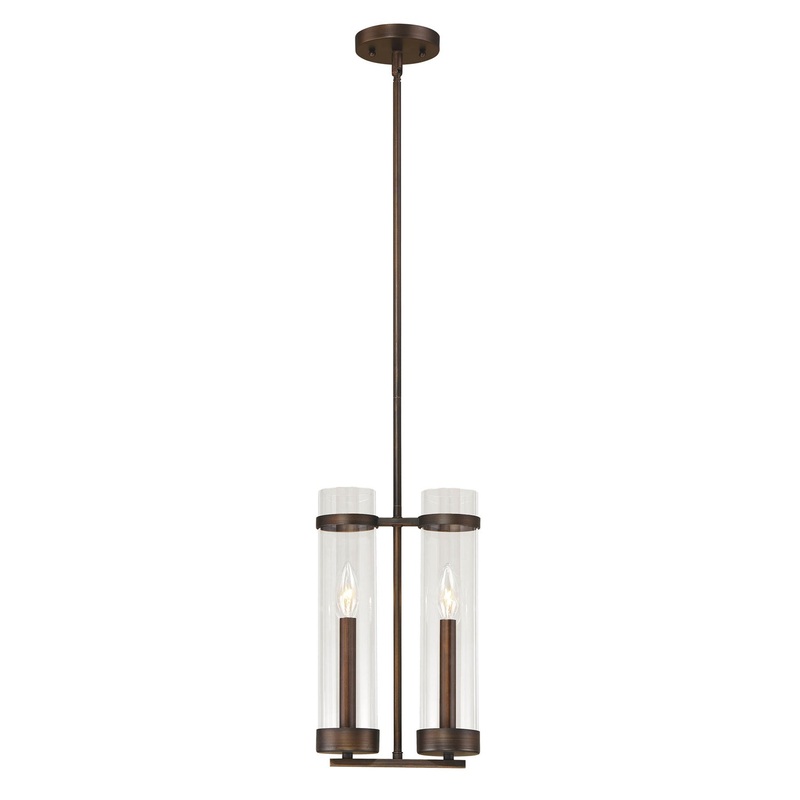 Millennium 1982-RBZ Milan Two Light Mini Pendant, Rubbed Bronze