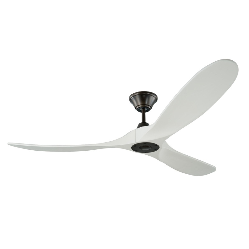 Visual Comfort Fan 3MAVR70AGPW Maverick 70" Ceiling Fan, Aged Pewter and White