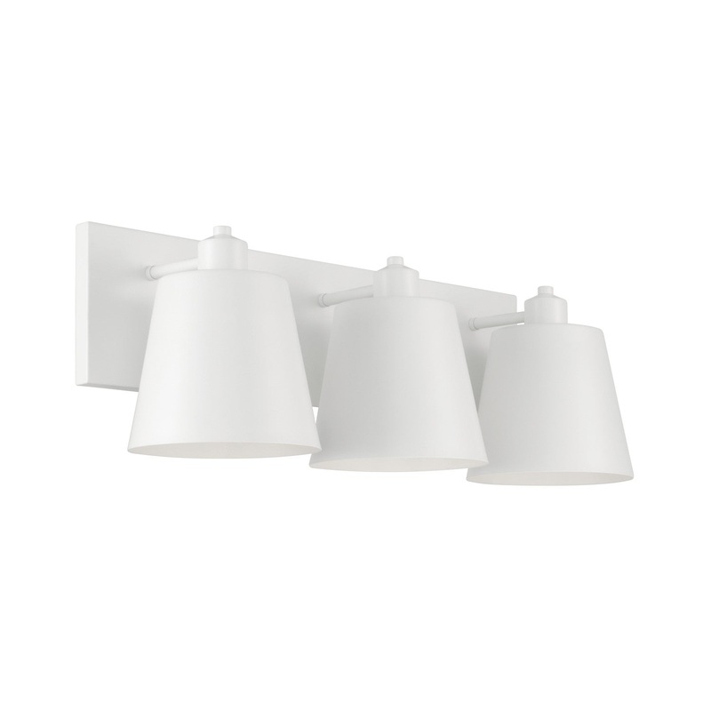 Capital Lighting 151331WE Alden Three Light Vanity, Matte White