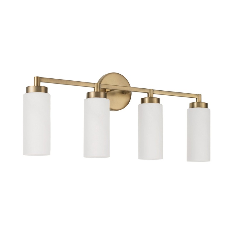 Capital Lighting 151741AD Alyssa Four Light Vanity, Aged Brass