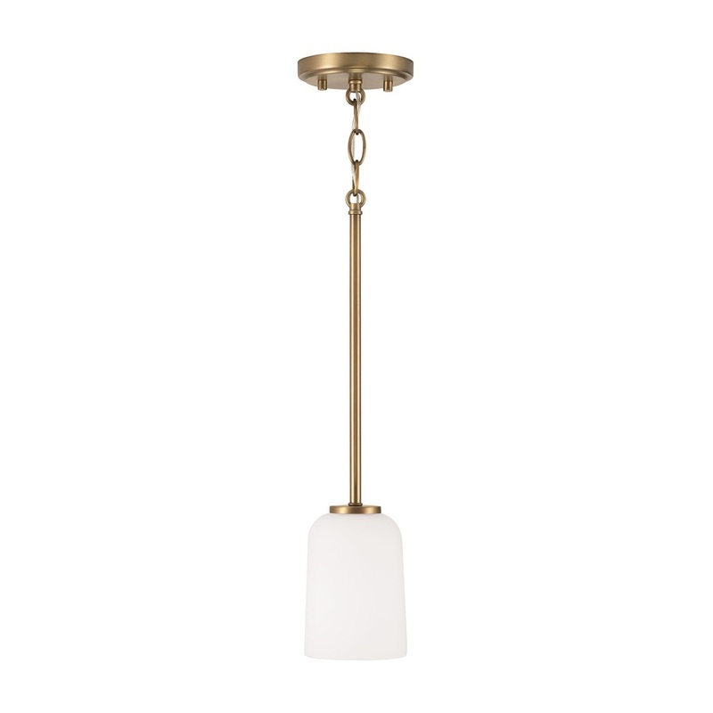 Capital Lighting 348812AD-542 Lawson One Light Pendant, Aged Brass