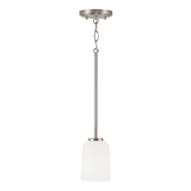 Capital Lighting 348812BN-542 Lawson One Light Pendant, Brushed Nickel