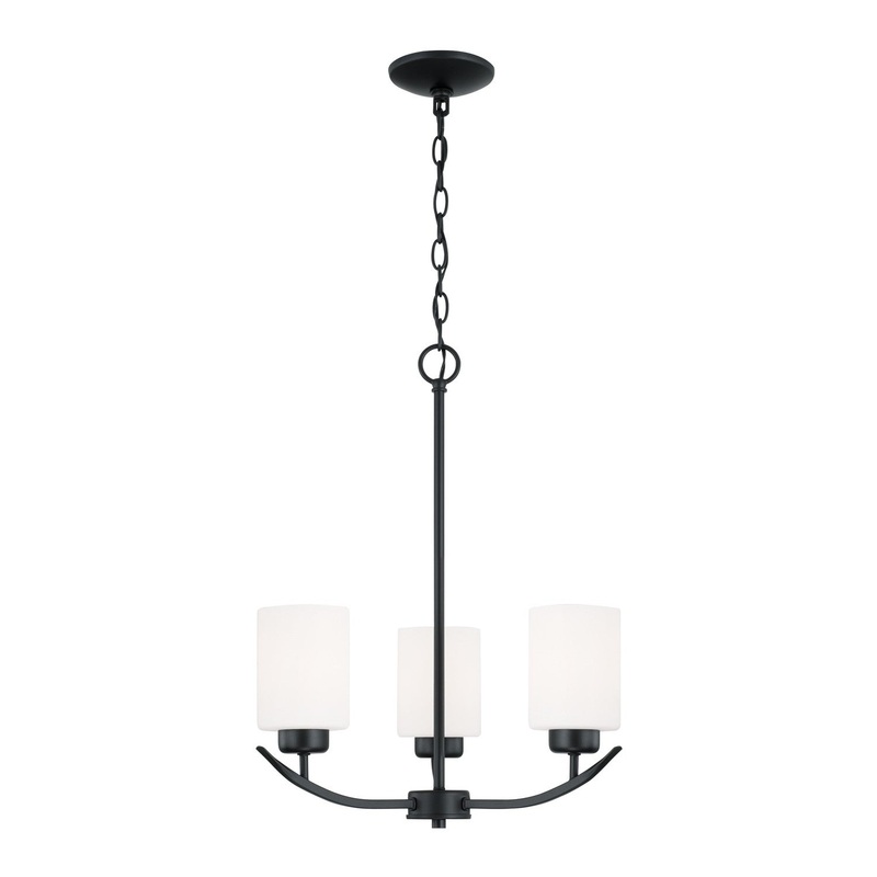 Capital Lighting 415231MB-338 Dixon Three Light Chandelier, Matte Black