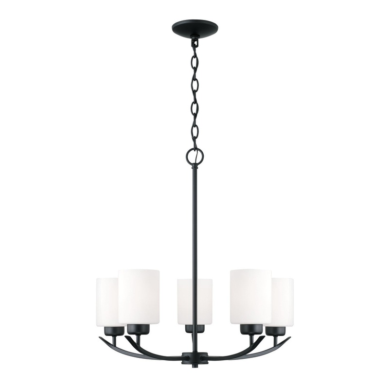 Capital Lighting 415251MB-338 Dixon Five Light Chandelier, Matte Black