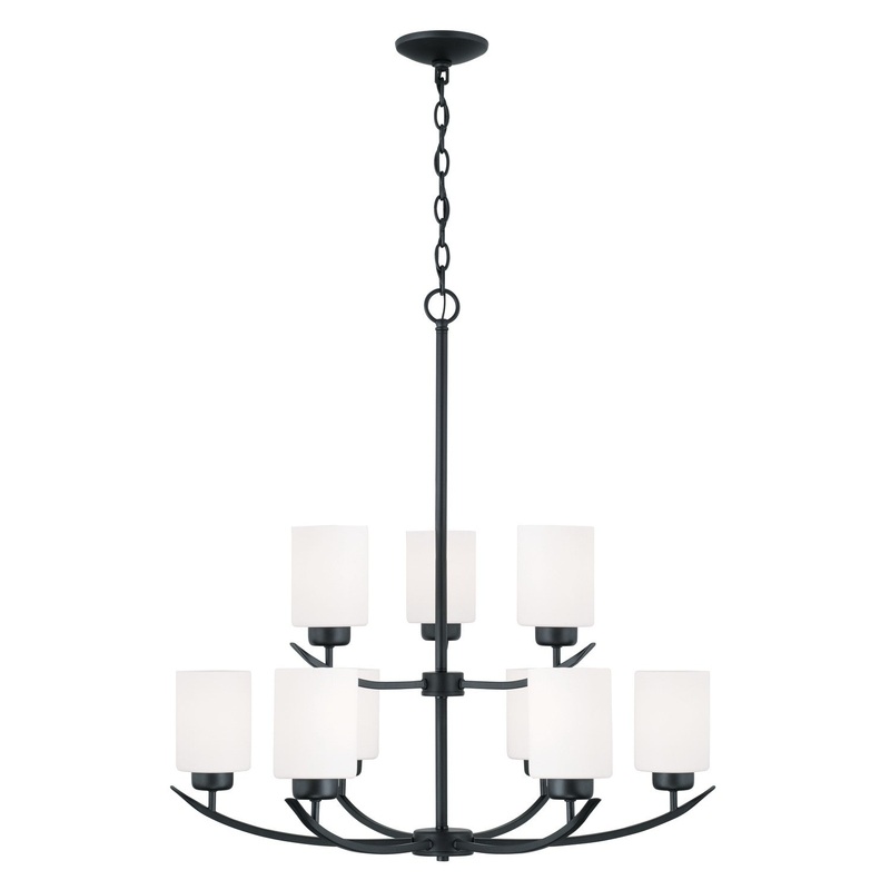 Capital Lighting 415291MB-338 Dixon Nine Light Chandelier, Matte Black
