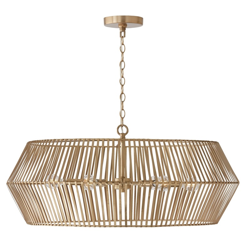 Capital Lighting 430361MA Kaiya Six Light Chandelier, Matte Brass