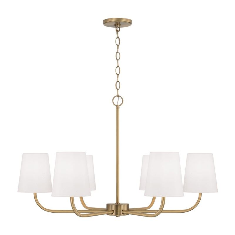 Capital Lighting 449462AD-706 Brody Six Light Chandelier, Aged Brass