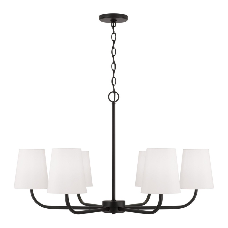 Capital Lighting 449462MB-706 Brody Six Light Chandelier, Matte Black