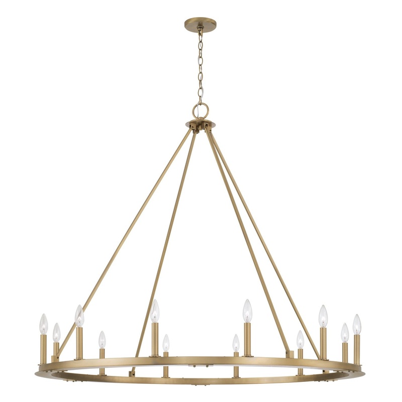 Capital Lighting 4912AD Pearson 12 Light Chandelier, Aged Brass
