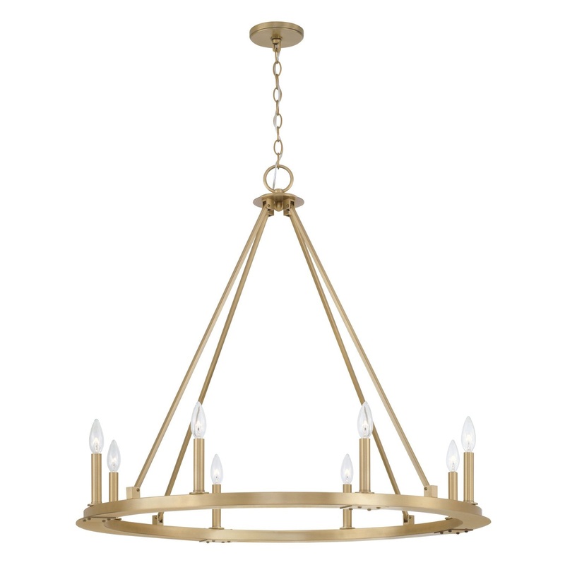 Capital Lighting 4918AD Pearson Eight Light Chandelier, Aged Brass